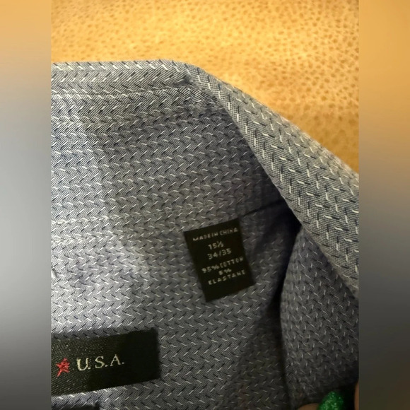 John Varvatos USA Button Down Blue Long Sleeve Shirt Men’s Size 15.5 34/35 - Picture 4 of 7